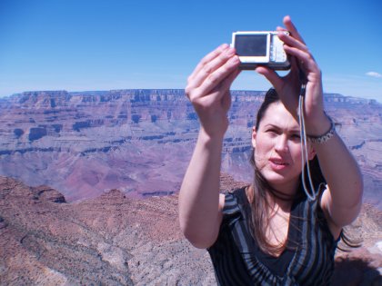 Christy taking a self portrait at the Grand Canyon