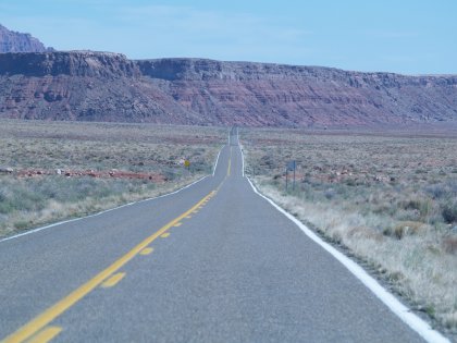 A road leading through the Grand Canyon