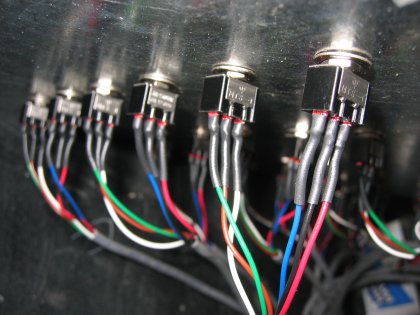 Switch connections with their heat shrink in place