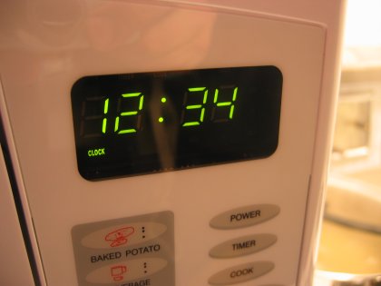 12:34 on the Microwave Clock
