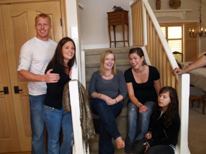 Cousins on the stairs