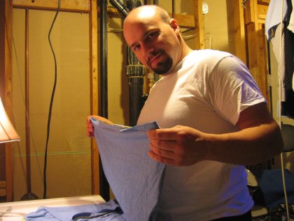 Me folding laundry