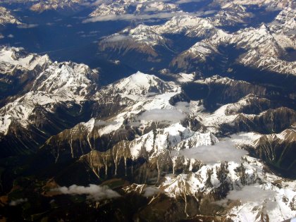 White Rocky Mountains From Above