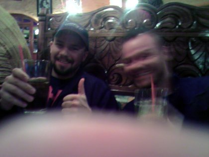 John and Scott at Azteka Mexican Restaurant, Seattle Washington