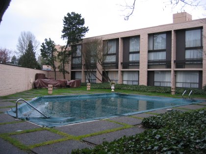 Our 'Closed For The Season' outdoor swimming pool at the Coast Bellevue in Seattle