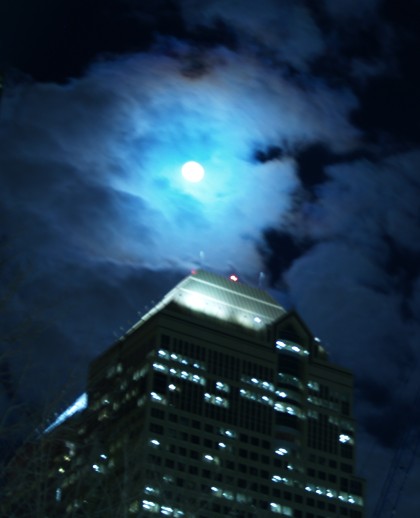 Downtown Calgary Moonlit Sky #2 2009-02-09