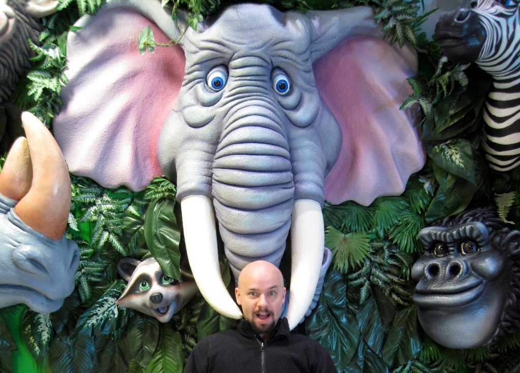 Me, surprised by an elephant