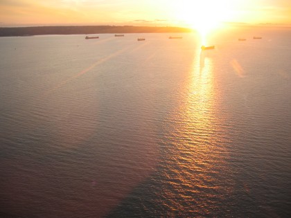 Vancouver Island from 800 feet at sunset