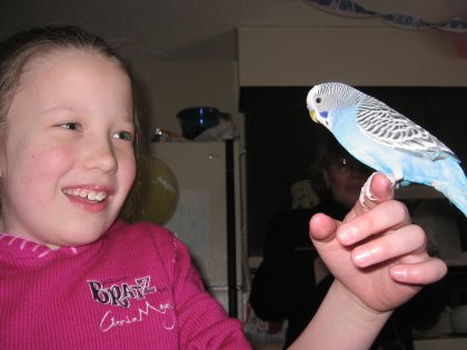 Christina holds a birdie