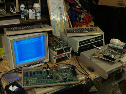 My Commodore 64 set up in the garage