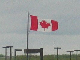Canadian flag flying at the Airport