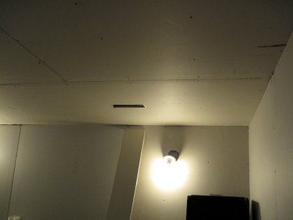 Basement corner drywalled